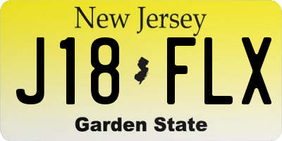 NJ license plate J18FLX