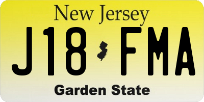 NJ license plate J18FMA