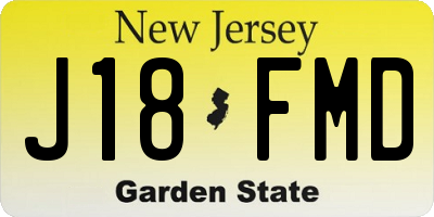 NJ license plate J18FMD