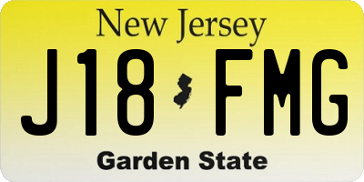NJ license plate J18FMG