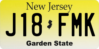NJ license plate J18FMK