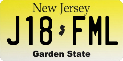 NJ license plate J18FML