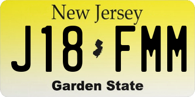 NJ license plate J18FMM