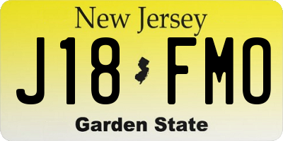 NJ license plate J18FMO