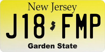 NJ license plate J18FMP