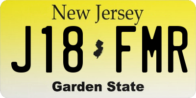 NJ license plate J18FMR
