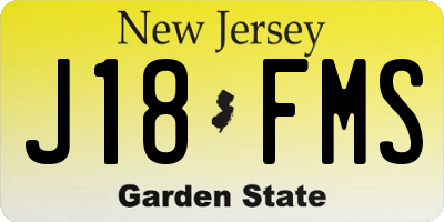 NJ license plate J18FMS
