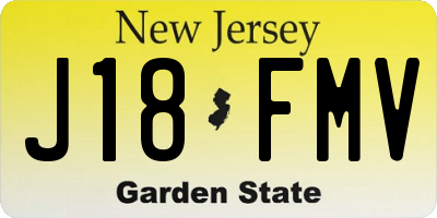 NJ license plate J18FMV