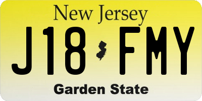 NJ license plate J18FMY