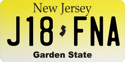 NJ license plate J18FNA