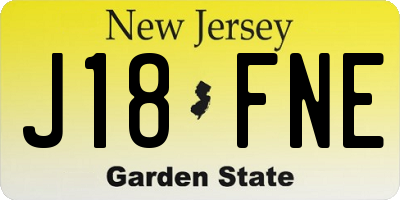 NJ license plate J18FNE
