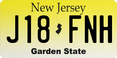 NJ license plate J18FNH