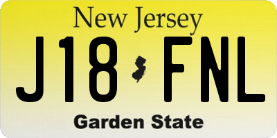 NJ license plate J18FNL