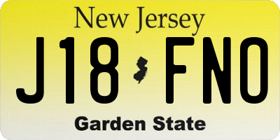 NJ license plate J18FNO