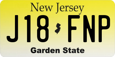 NJ license plate J18FNP