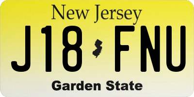 NJ license plate J18FNU