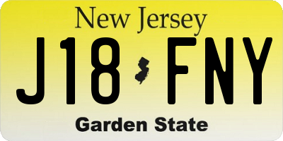 NJ license plate J18FNY