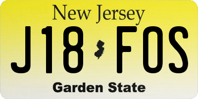 NJ license plate J18FOS