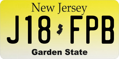 NJ license plate J18FPB