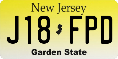 NJ license plate J18FPD