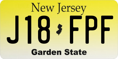 NJ license plate J18FPF