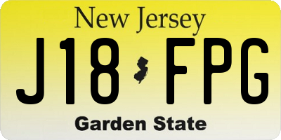 NJ license plate J18FPG
