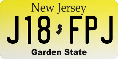NJ license plate J18FPJ