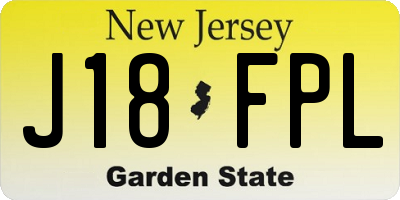 NJ license plate J18FPL