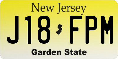 NJ license plate J18FPM