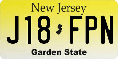 NJ license plate J18FPN