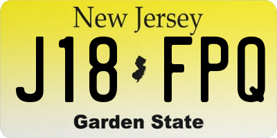 NJ license plate J18FPQ