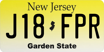 NJ license plate J18FPR