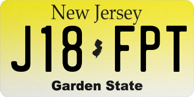 NJ license plate J18FPT