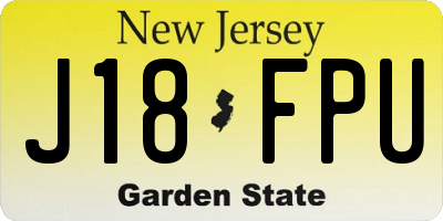 NJ license plate J18FPU