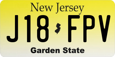 NJ license plate J18FPV