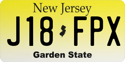 NJ license plate J18FPX