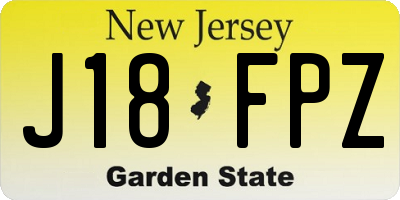 NJ license plate J18FPZ
