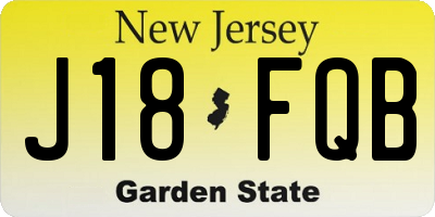 NJ license plate J18FQB