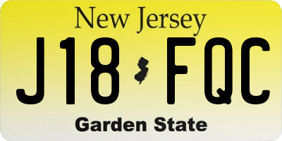 NJ license plate J18FQC
