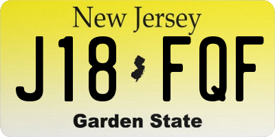 NJ license plate J18FQF