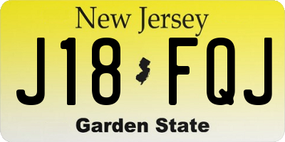 NJ license plate J18FQJ