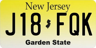 NJ license plate J18FQK
