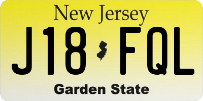 NJ license plate J18FQL