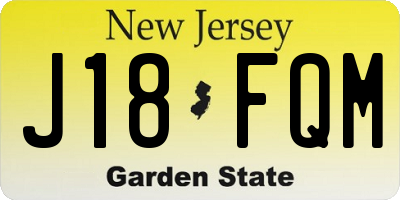 NJ license plate J18FQM