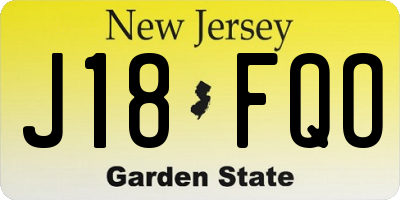 NJ license plate J18FQO