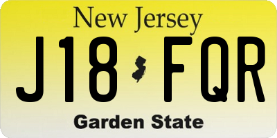 NJ license plate J18FQR