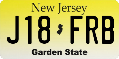 NJ license plate J18FRB