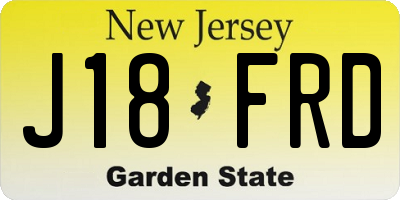 NJ license plate J18FRD