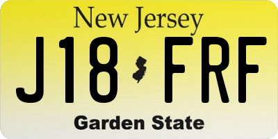 NJ license plate J18FRF