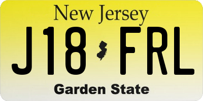 NJ license plate J18FRL